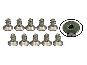 3Racing M2 x 4 Titanium Flat Head Hex Socket - Self Tapping (10