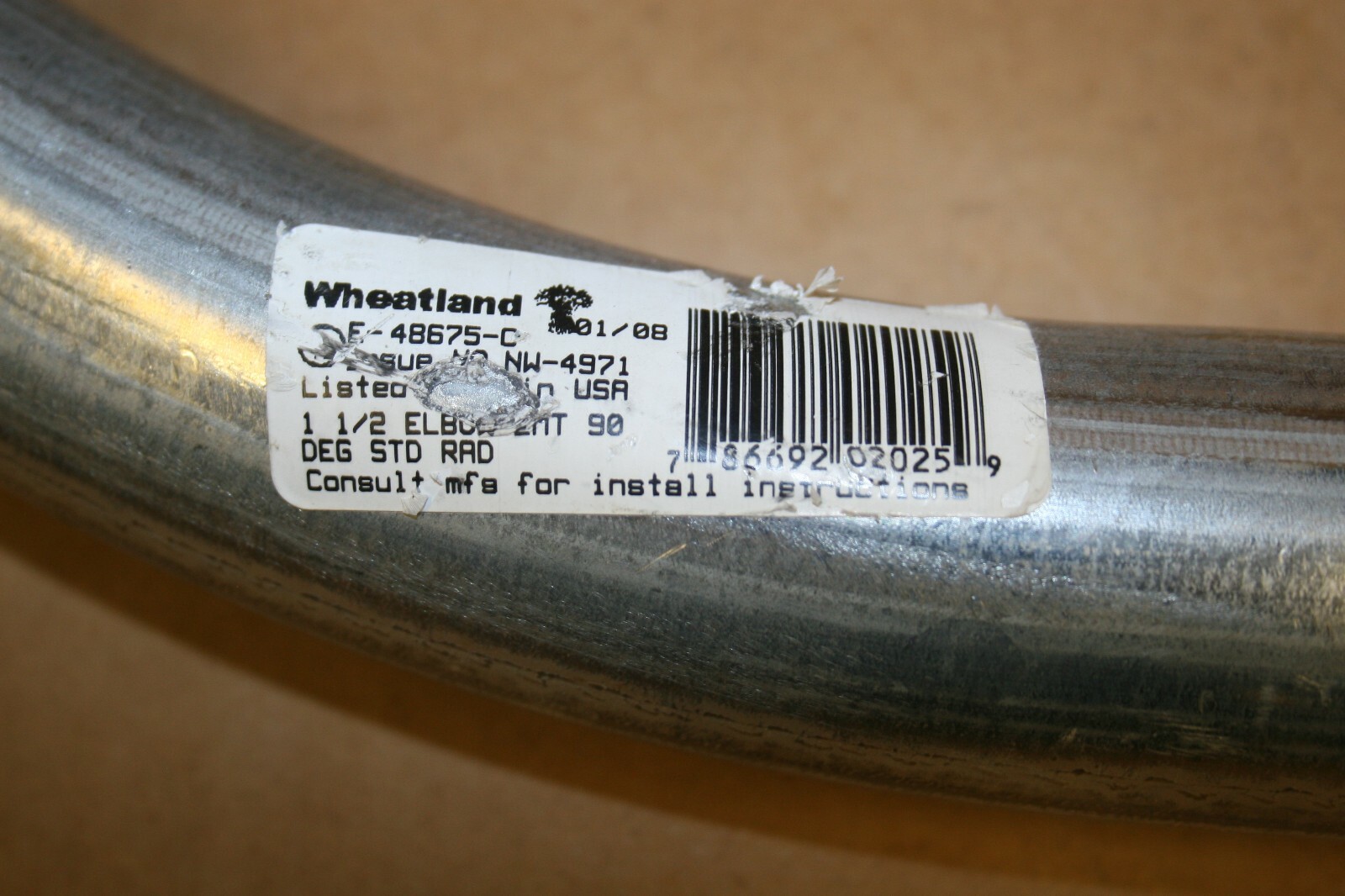 Wheatland 11/2" Elbow 90° EMT Conduit Galvanized Steel E48675C NW