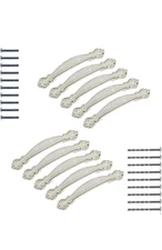 10 Pcs Cabinet Hardware Handle Pull 2-1/2" (64mm) Hole Center Door/ivory/gold