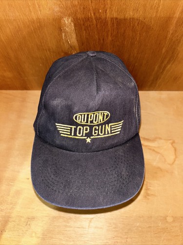 Vintage Black Du Pont Top Gun Hat Cap by KC Snapback Adjustable Embroidered - Picture 2 of 14