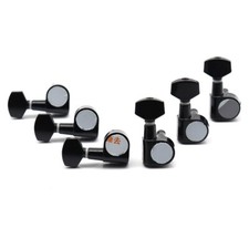 6pcs Right Handed 2 Pin Guitar Tuning Pegs Closed Tuners Machine Heads Black 6pcs Right Handed 2 Pin Guitar Tuning Pegs Closed Tuners Machine Heads Black