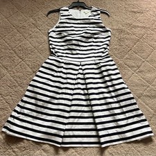 Gap Cotton Blend Striped Pleated Midi Dress with Pockets Women’s Size 0