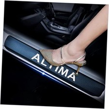 4Pcs Car Door Sill Protector for Nissan Altima, Carbon Fiber Anti-Scratch White