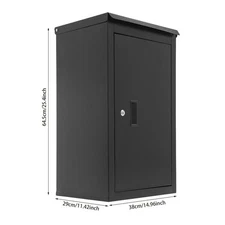 Carbon Steel Parcel Drop Box Wall-Mounted Package Delivery Box Mail Box with Key