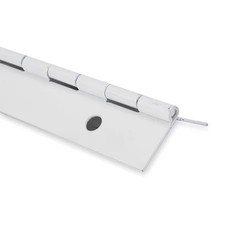 Piano Hinge, Steel, Full Surface Mounting, 3/4 In Leaf W X 72 In Leaf H, White