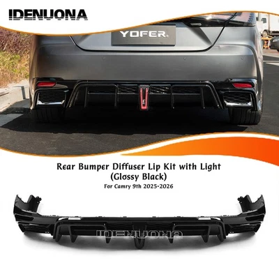 Rear Bumper Diffuser Lip Trim W/ Light Kit For Toyota Camry 9th 25-26 YOFER - Image 1 of 4