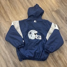 Dallas Cowboys Starter Jacket Large Men  s Quarter Zip Blue Vintage