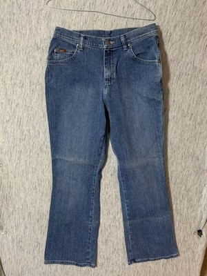 Women s Lee Blue Denim Bootcut Jeans Size 8S Stretch Cotton Blend Classic 