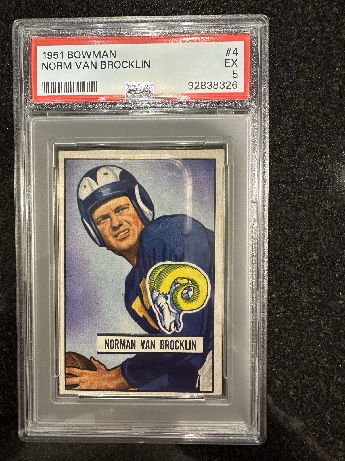 1951 Bowman - Norm Van Brocklin #4 (RC) PSA 5