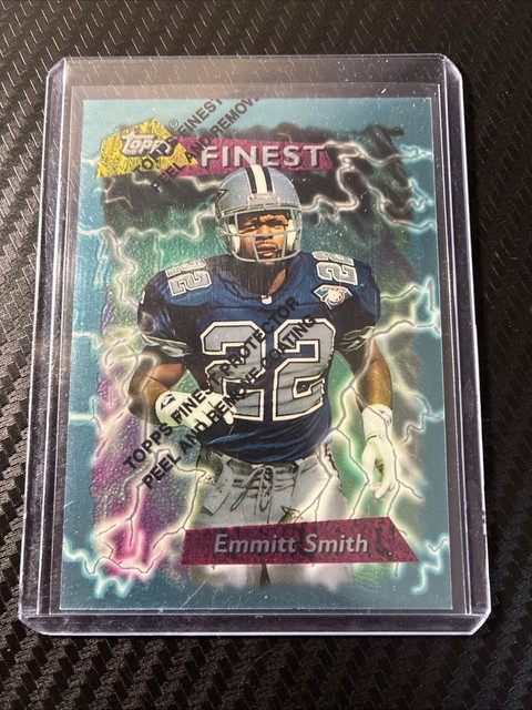 1995 Topps Finest #190 Emmitt Smith W/Coating Dallas Cowboys HOF