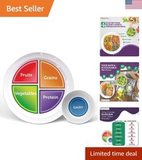 Reinforced MyPlate Portion Control Plate with Dairy Bowl - Health Education Tool