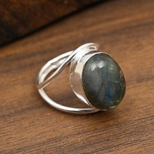 Labradorite Gemstone Handmade 925 Sterling Silver Jewelry Ring Gift For Love