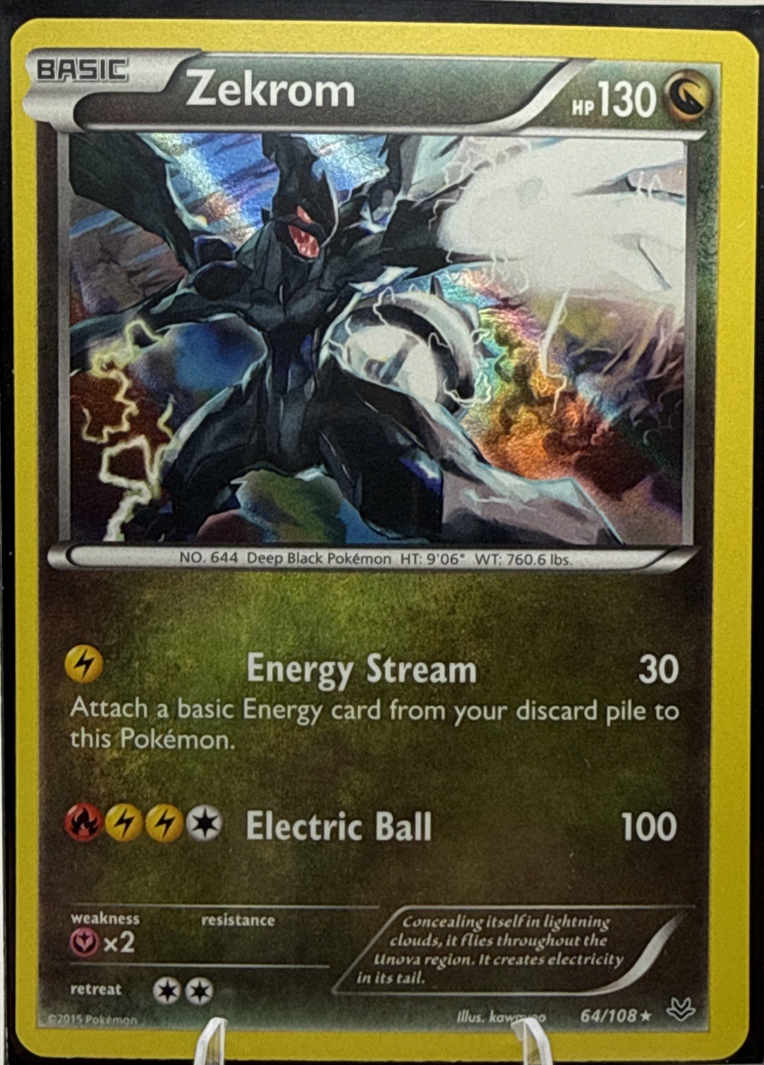 Zekrom 64/108 Roaring Skies Holo Rare