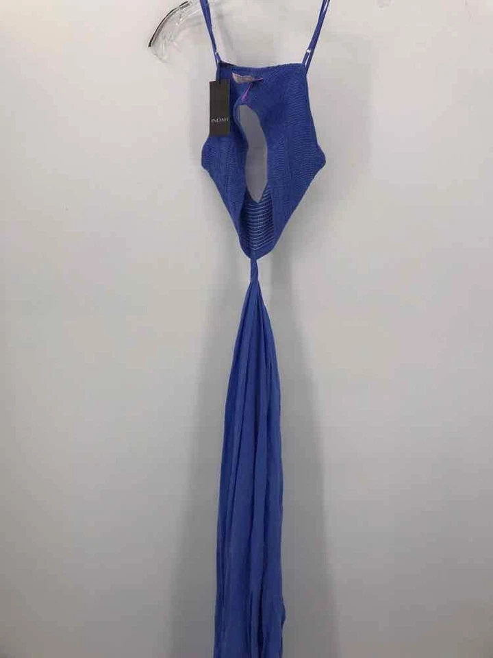 Maxi Vestido Sin Mangas Usado Azul Indah Talla Mediana Corte Foto 2 de 3