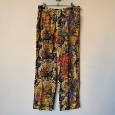 Dries Van Noten Abstract Floral Silk Cropped Pants Size 40