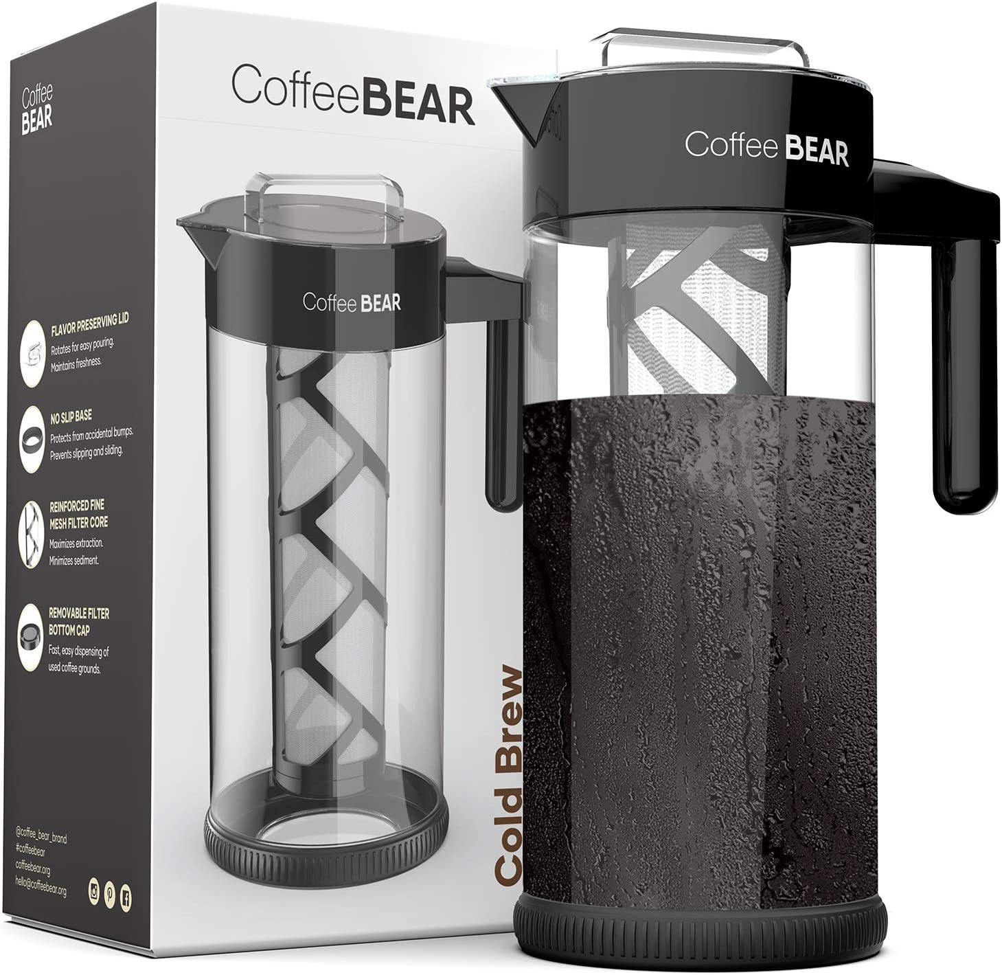 And Iced Tea Brewer, Large 1.3l (44oz) Borosilicate Gla