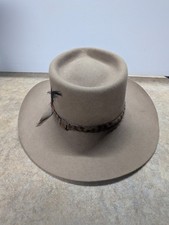 Akubra Hat Snowy River Size 57 Pure Fur Felt Made in Australia Tan Beige Color