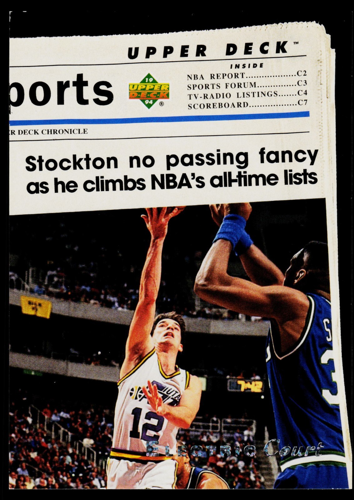 -CS- 1993-94 Upper Deck Special Edition Team Headlines - #224 John Stockton (C)