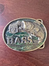 Vintage 1986 Bass Belt Buckle Bass Anglers Sportsman Society Limited Edition