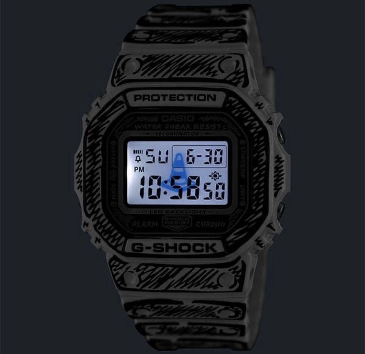 Vintage Casio G-Shock DW-5600 Mens Watch 38mm Gray Digital Alarm
