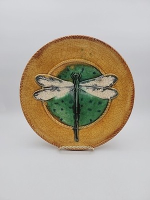 Department 56 10.25'' Dragonfly Wall Plate, Crackle Crazed Finish, Bright Colors
