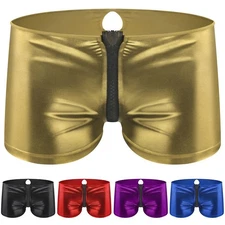 Clubwear Male Panties Wet Look Boxer Brief Shorts for Men Colors