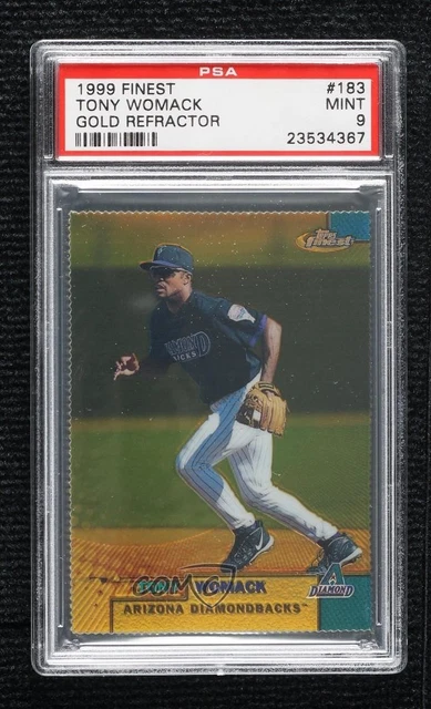 1999 Topps Finest Gold Refractor 33/100 Tony Womack #183 PSA 9 MINT f2e