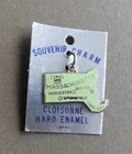 State Charm: Massachusetts Souvenir Charm/Pendant silver tone & Cloisonne enamel