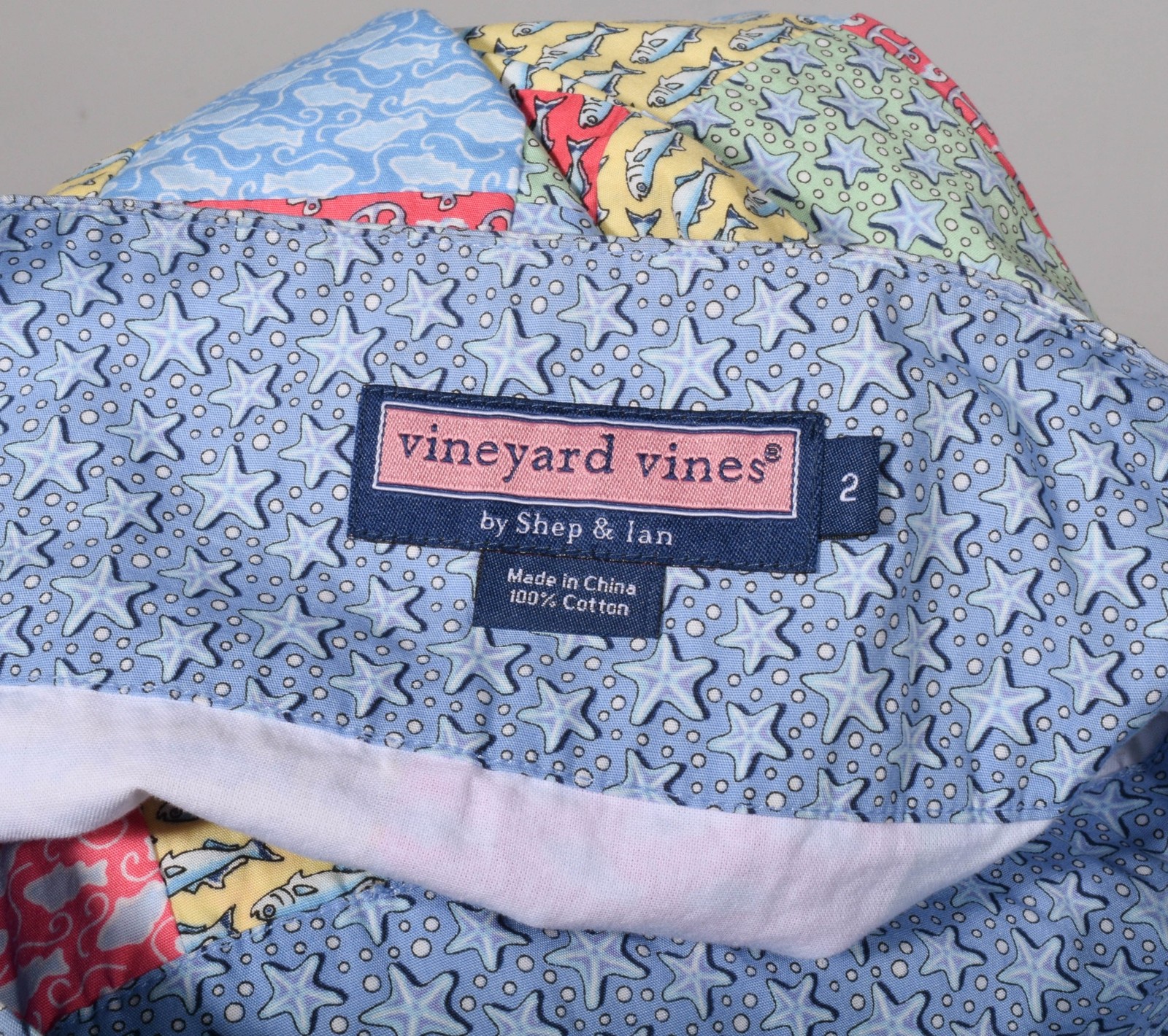 Vineyard Vines Blue Patchwork Nautical Fish Cotto… - image 5