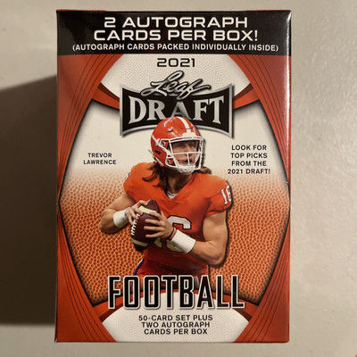 2021 Leaf Draft Football BLASTER BOX - 2 Auto per Box!