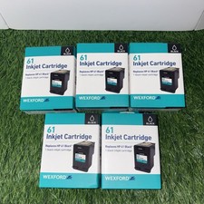 WEXFORD Inkjet Cartridge, Replaces HP 61, Black - Pack of 5 Ink Cartridges NEW