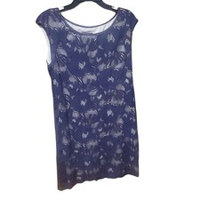 Connected Apparel Navy Lace Cap Sleeve Sheath Dress Women Size 12P
