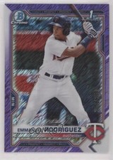 2021 Bowman Chrome Prospects Purple Shimmer Refractor Emmanuel Rodriguez 0s9t