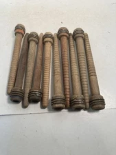 Wood Bobbins, Quills Vintage Factory Reclaimed 7 3/8" and 8" ---lot of 10