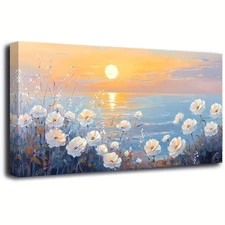 Sea Sunrise Wall Art Bedroom Wall Decor Living Room,Ocean Canvas Wall Art Off...