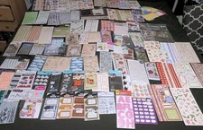 HUGE LOT OVER 100 NEW SEALED SCRAPBOOK STICKERS EMBELLISHMENTS PREMIUMS LOT A3