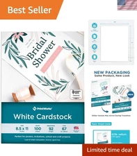Eco-Friendly White Cardstock 8.5x11 - 100 Sheets, Perfect for Printing & Crafts