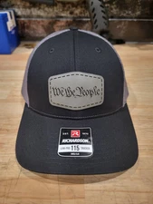 Custom Richardson 115 Black Charcoal, We The People, engraved in USA, Lo Pro