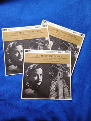 3 X J. S. BACH ST MATTHEW PASSION 12'' VINYL ALBUMS, RECORDS SET OF 3 ACL 109-111
