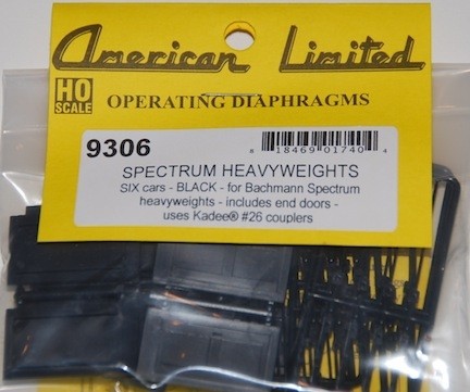 Diafragma de coches American Limited Models 9306 HO Bachmann Spectrum HW (paquete de 6) | Zustand: New