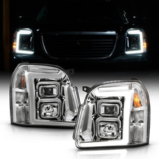 - for 2007-2013 GMC Yukon Yukon XL Chrome Housing Dual LED Tube Projector Head