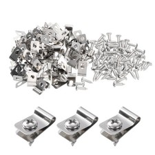 100pcs Wire Fence Clips 0.12" Stainless Steel Fencing Mounting Clips with Screws