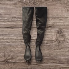 Black Over The Knee Ladies Sz 10 Boots Faux Suede