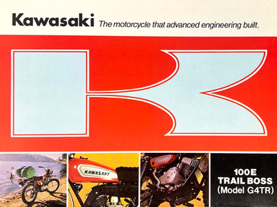 1970 1971 Kawasaki 100E Enduro Model G4TR 4-page brochure-literature Vintage NOS