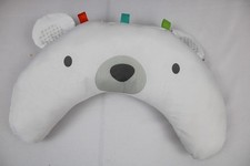 13"TAGGIES POLAR BEAR BABY HEAD REST 5"WIDE CARSEAT NO DEFECTS MACHINE WASH WHIT