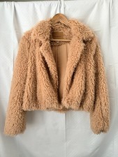 BLANK NYC Women s Size XS Tan Cropped Faux Fur Jacket