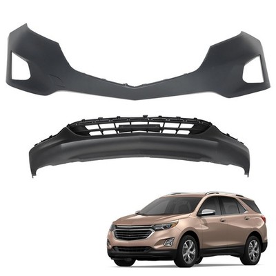 Primed Front Bumper Upper and Down Without License Plate Holes 2018 2019 Equinox