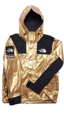 New Supreme The North Face GOLD Metallic Mountain Parka Jacket TNF SS18 Large