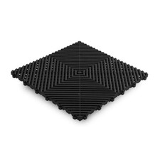 Swisstrax Ribtrax Pro Garage Floor Tiles Vented Modular Jet Black 4m Pack UK
