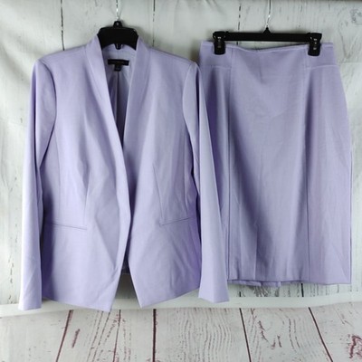 Ann Taylor Women s 2-Piece Skirt Suit Size 8/10 Curvy Fit Lavender Purple Career